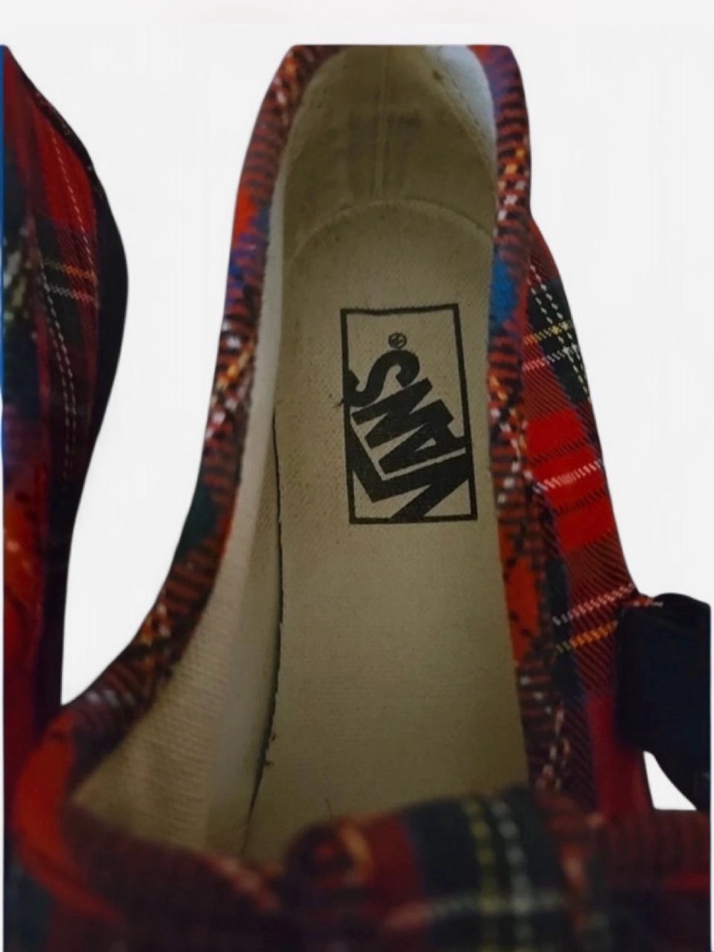 Vans Red Plaid Mary Jane Shoes with Black Sole - Picture 4 of 5